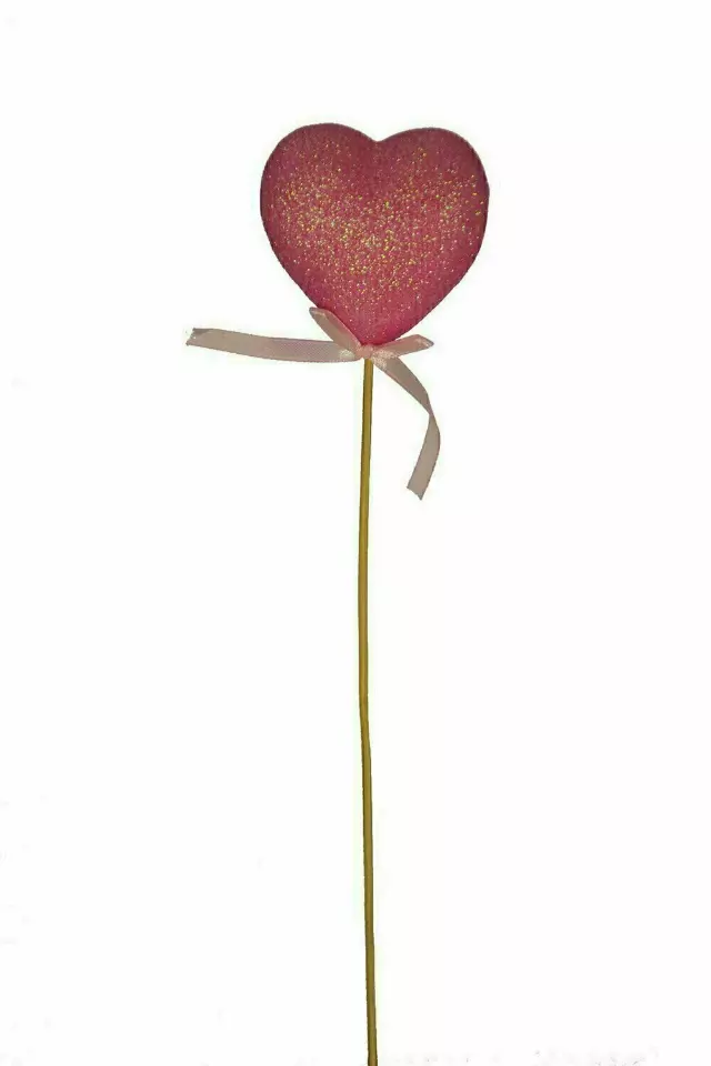 PL2010PK – 3” Glitter Heart on 16” wood pick “DZ” Min. 1 dz, Case Pk. 16 Dz.