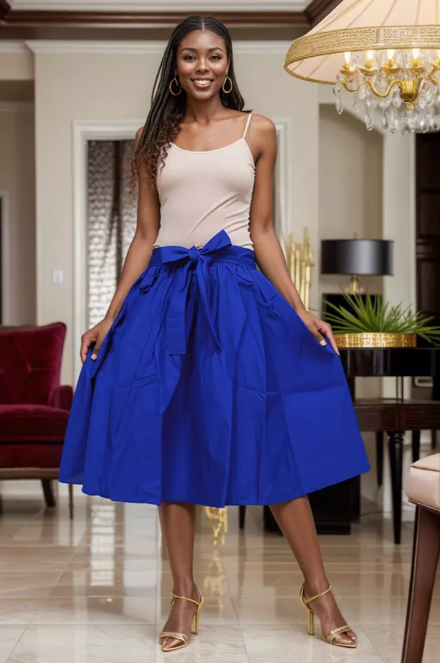 7012S - Mid Length Skirt 28" (3/pk_ Free Size) $12.50 Each — PLUS SIZE / R. BLUE
