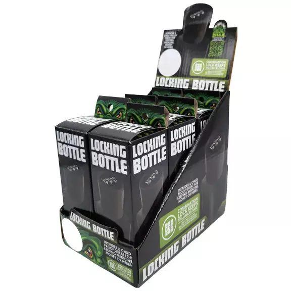 Plastic Locking Bottle Jar - 6 Pieces Per Retail Ready Display 22926