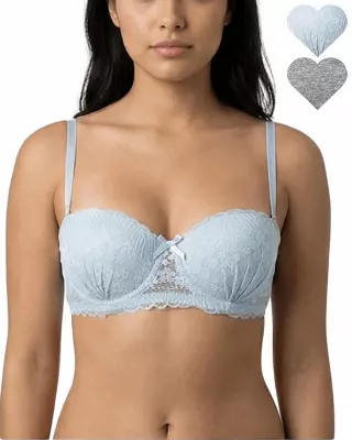 Ariel 2-Pack Push-Up Bra — Baby Blue / 38C