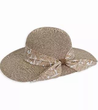 Magid Printed Ribbon Straw Floppy Hat — TOAST