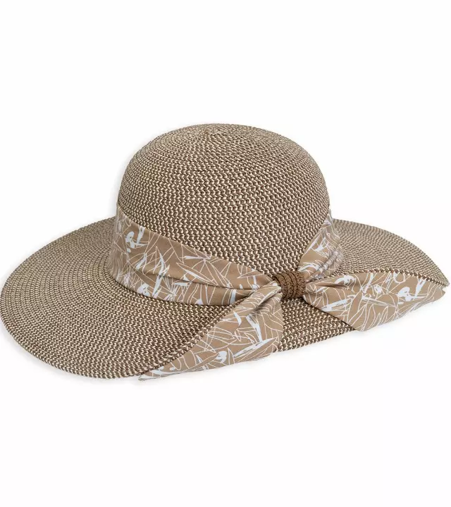 Magid Printed Ribbon Straw Floppy Hat — TOAST