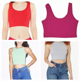 #532-AA-CR-1 ‘American Apparel’ Sleeveless Crop Top/Tanks – $1.00 each (36 Pieces)