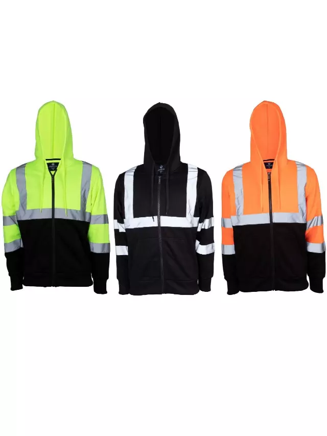 Men's Reflective Detail Jacket- Style #MFJ167-$11.00/Unit- WHOLESALE ONLY — Safety Orange / WHOLESALE (S-2XL)