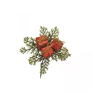 CEX04430RED – 7” Glitter Pine Package Pick – Min 1 dz- Case Pk 120 dz
