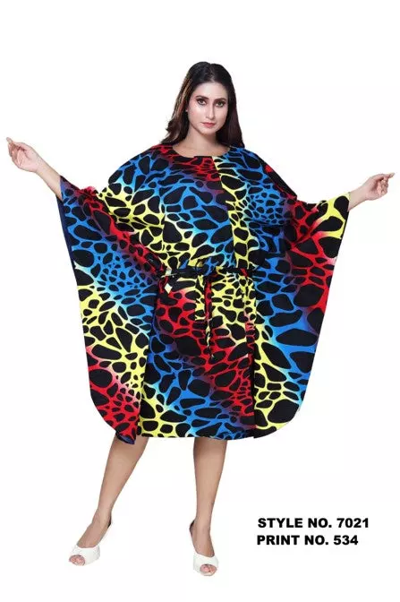 7021 - Denim Long Poncho - One Size (3pcs PRE-PACK) ($30 Each) — One Size / Print-534