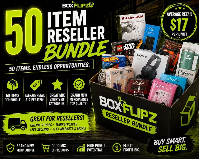 50 item reseller bundle average retail- mystery box - free shipping