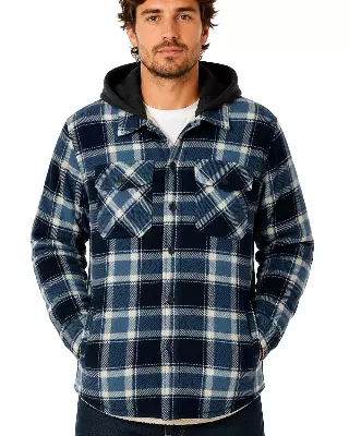 Men's Hooded Shacket with Sherpa Lining #636 — Navy / S-M-L-XL-2X