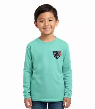 Boys Performance L/S Top Fish Design with USA Flag-7671604