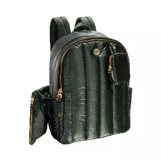 Joan & David Tubular Quilted Metallic Puffer Nylon 18-Inch Workbook Backpack — 243-EMERALD · SKU JDB2894-243-EM