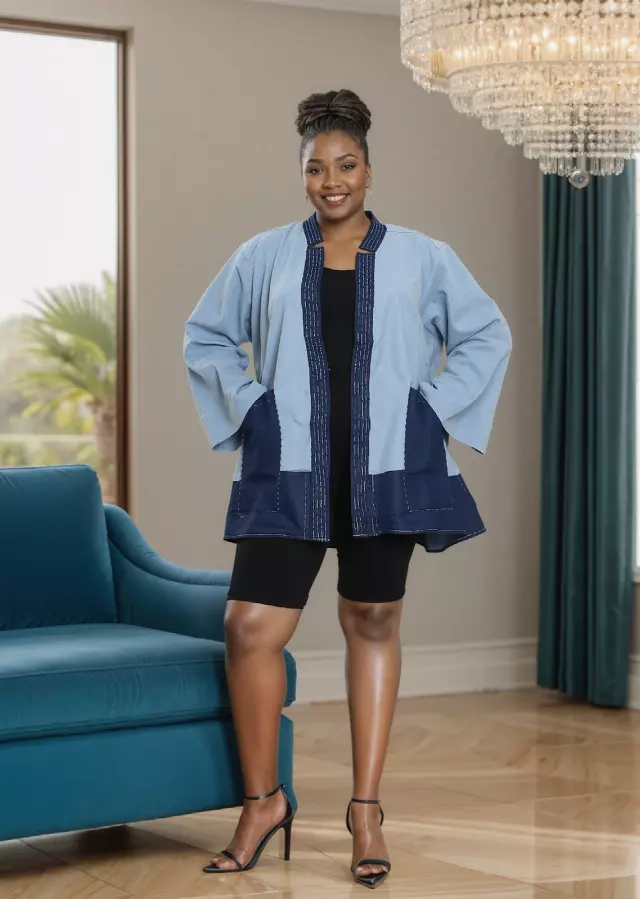 7913D - Big Pockets Light Weight Denim Jacket - One Size (3pcs PRE-PACK) ($20 Each)