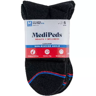 #6-MP-1724898 Women’s MediPeds Half Cushion Ankle Socks(size 10-13) – $1.90 per pack of 6 (12 Packs)