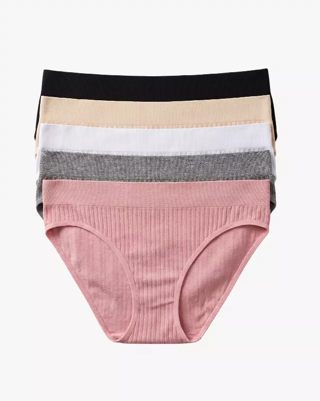 Julia Hipster 5-Pack Panties — Pink / S