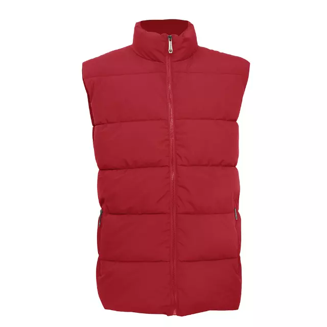 Men’s Solid Full Zip Puffer Vest - Style #MV808 - $12.00/Unit MINIMUM 12 PCS - PLEASE SEE DESCRIPTION - S-2XL — Red
