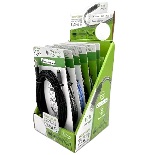 Charging Cable Indestructible Assortment 10FT 2.4 Amp - 6 Pieces Per Retail Ready Display 88468