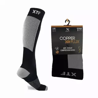 COPPER-INFUSED COMPRESSION SOCKS - GRAY — Small/Medium