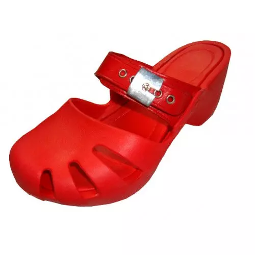 S5800L - Women's Wedge Clog Sandals — Red (S5800L-R) / 5-10 Assorted
