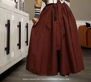 7001S - 8 Panel Solid Color Skirt - Authentic African Wax (3-PCS PRE-PACK)- $25 Each — One Size (4-18) / BROWN / 3-Pcs Per Pack