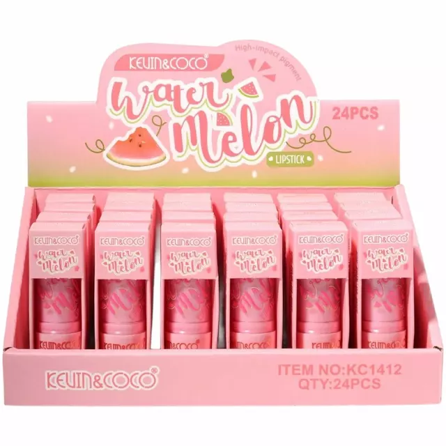 Kevin & Coco Watermelon Lipstick - Wholesale Display 24 Units (KC1412)