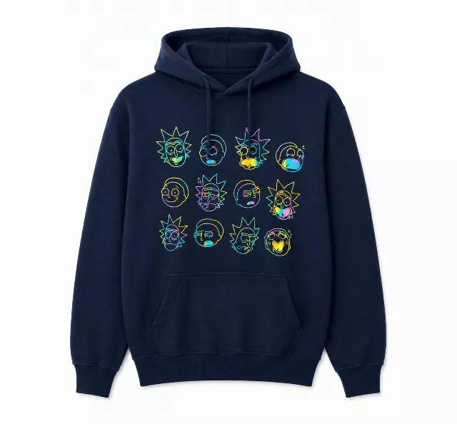 RICK AND MORTY GRADIENT HOODIE NAVY