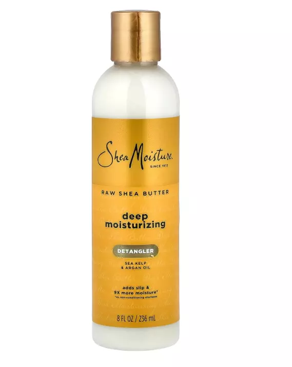 SheaMoisture Raw Shea Butter Deep Moisturizing Detangler for Dry, Damaged Hair, Hair Styling Product Formulated with Sea Kelp and Argan Oil 8 oz
