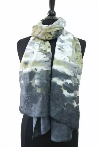 BF712 Tie Dye Spring Scarf — Black