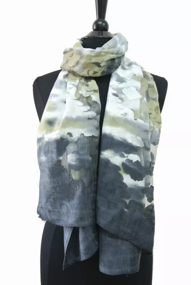BF712 Tie Dye Spring Scarf — Black