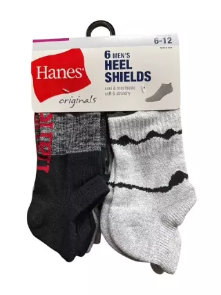 #9-H-1655 Men’s Hanes Heel Shield Socks – $2.90 Per 6 Pair Pack (18 Packs)