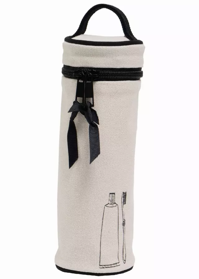 La L'Amour 16oz Cotton Canvas Top Handle Cylinder Toothbrush Case — 002-NATURAL