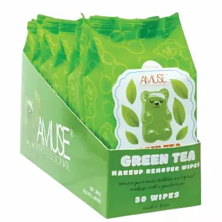 Amuse Makeup Remover Wipes Green Tea - Wholesale Display 6 Units (AM625)