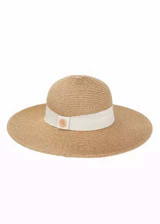 Magid Straw Button Ribbon Floppy Hat — TOAST