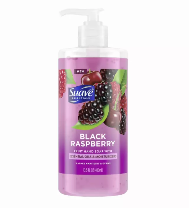 Suave Essentials Liquid Hand Wash, Black Raspberry with Essential Oil, 13.5 oz