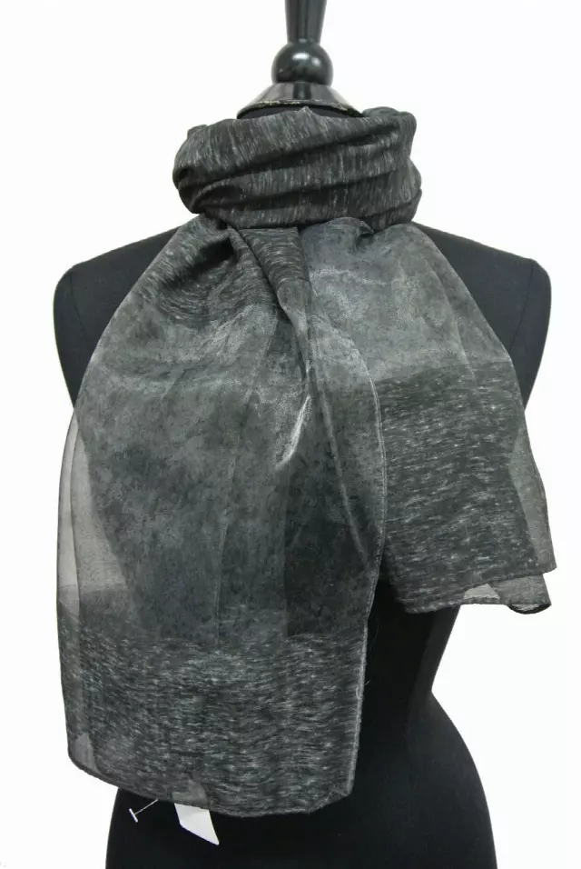 SH101 Sheer Solid Color Spring Scarf — Black