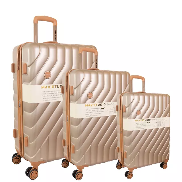 Max Studio PC 3-Piece Luggage Set Valletta Collection — 361-PALE GOLD