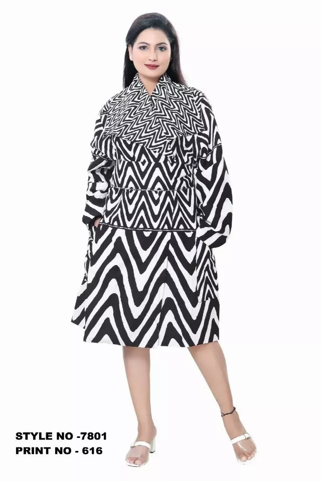 7801 - African Print Twill Jacket with Belt - One Size (3pcs PRE-PACK) ($35 Each)
