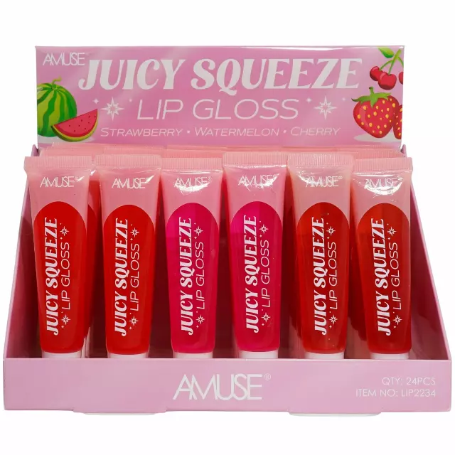 Amuse Juicy Squeeze Lip Gloss - Wholesale Display 24 Units (LIP2234)