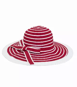 Magid Striped Cotton Foldable Floppy Hat — RED/WHITE