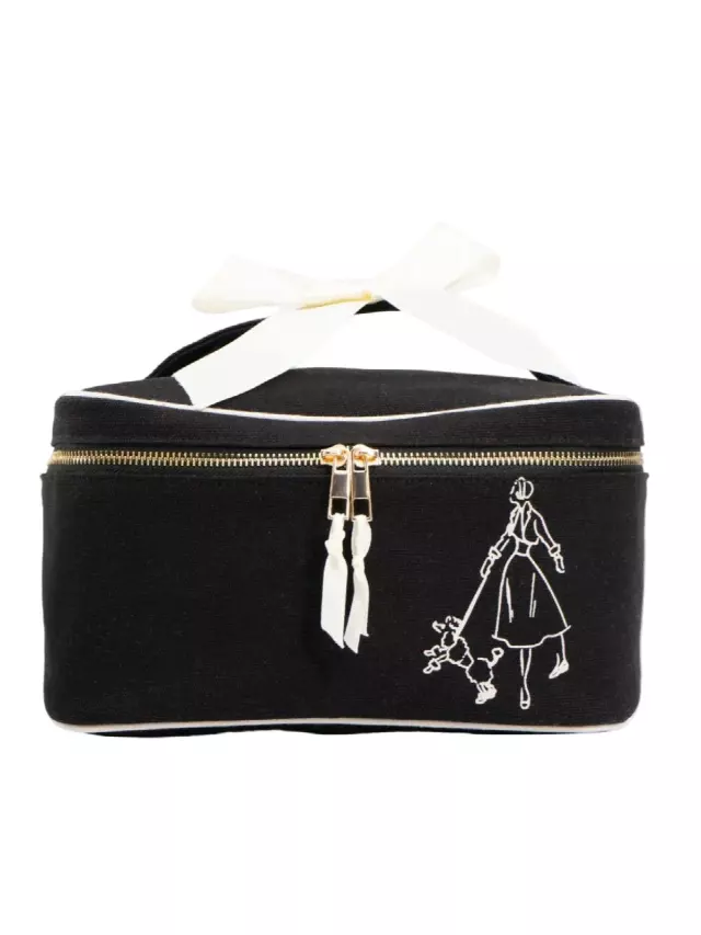 La L'Amour 16oz Cotton Canvas Top Handle Makeup Train Case