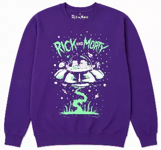 RICK AND MORTY GRAPHIC CREWNECK PURPLE