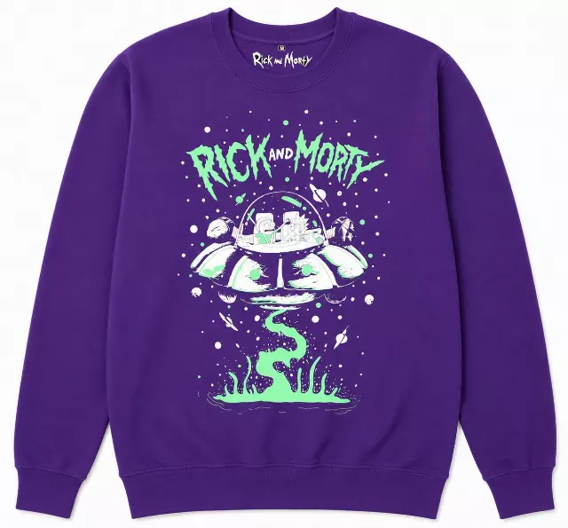 RICK AND MORTY GRAPHIC CREWNECK PURPLE