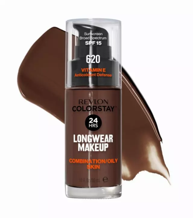 Revlon Liquid Foundation, ColorStay Face Makeup for Combination & Oily Skin, SPF 15, Medium-Full Coverage with Matte Finish, 620 Java, 1 Fl Oz