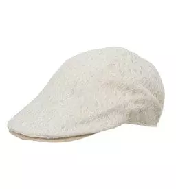Magid Cotton Eyelet Flat Cap — IVORY