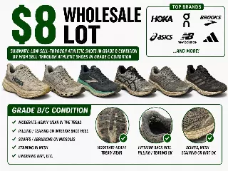 $8/Pair Grade B/C Athletic Shoes [25 pairs]