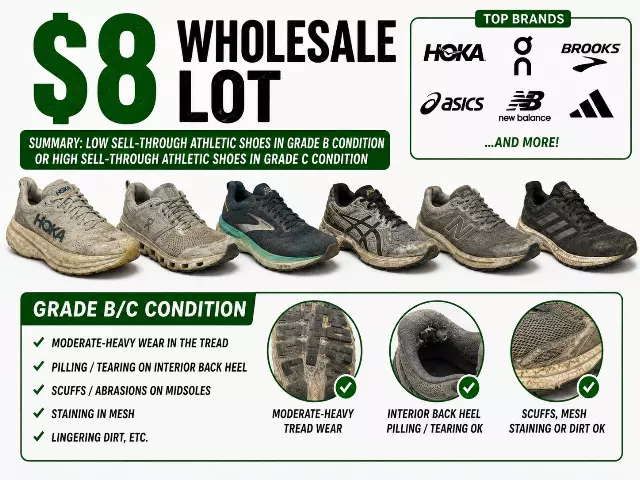 $8/Pair Grade B/C Athletic Shoes [25 pairs]