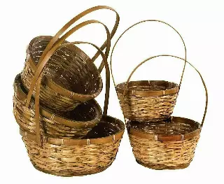 MS1043 – S/5 Stain Round 6”-10” bamboo w/Liner-“sets” Min 6 sets – Case 12 sets