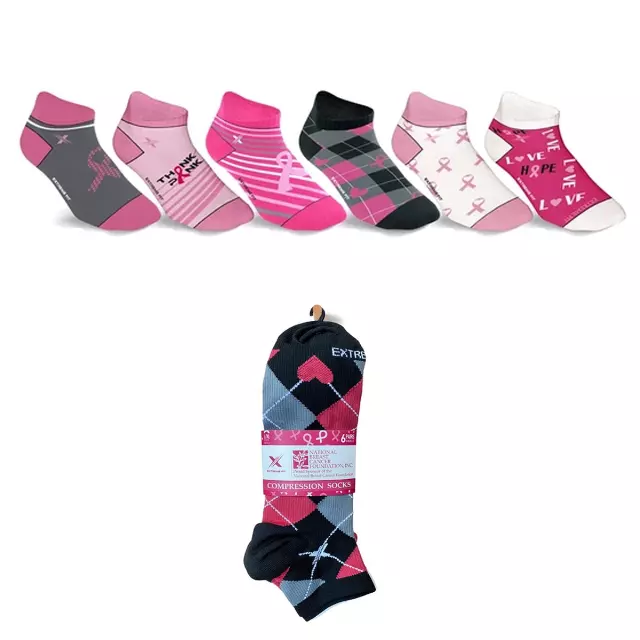 BCA ANKLE-LENGTH COMPRESSION SOCKS - 6 PAIRS PACKED TOGETHER — Small/Medium