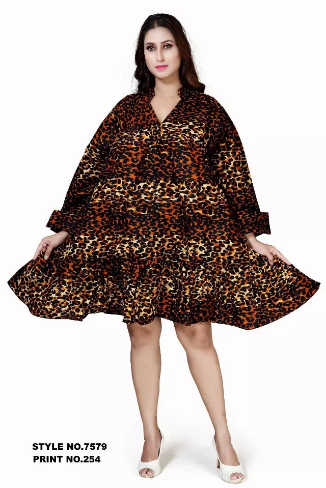 7579 A - ON SALE!!! African Tunic Dress (3 PCS PRE-PACK) - $15.00 EACH — One Size (4 - 24) / Print-254