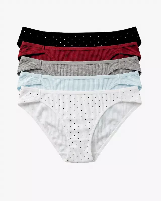 Elsie Cheeky 5-Pack Panties — White / M