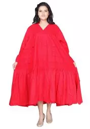 7580S - ON SALE!!! Solid Color Tunic Dress (3 PCS PRE-PACK) - $15.00 EACH — One Size (4 - 24) / Red