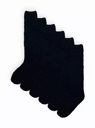 Knee-Length Black Cozy Socks (Dozen)